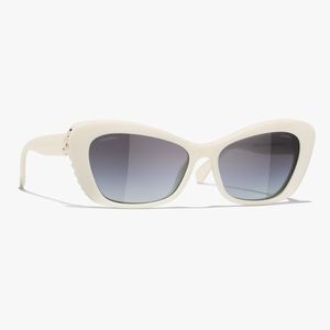 Chanel 5481-H white cat eye sunglasses